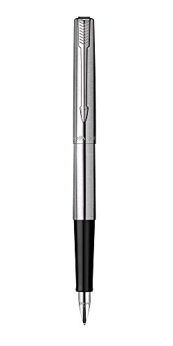 Parker Jotter Chrome Fountain Pen, Medium Nib, Blue Ink