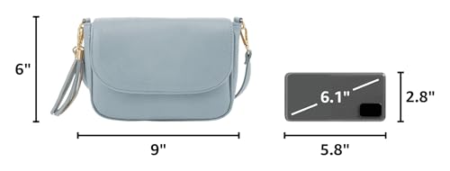 Image of EVVE Small Crossbody Bags for Women Trendy Flap Saddle Purses with Tassel Vegan leather Shoulder bag
