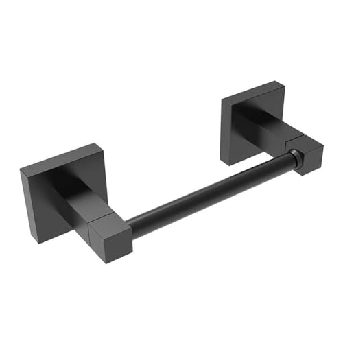 Lnfxkvva Portarrollos de papel higiénico de acero inoxidable negro con doble poste, cuadrado, soporte para toallas de papel