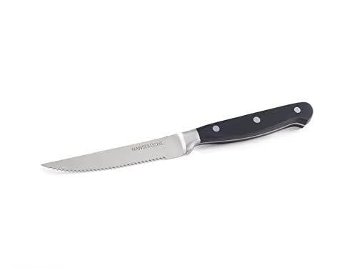 Hanseküche Steakmesser Set – 6x Hochwertige Steakmesser mit Holzgriff – Edles Besteck Set aus rostfreiem Spezialklingenstahl mit… – Ansicht 8