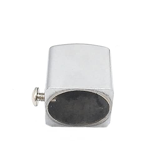 Image of FAPBADRI Simple Curtain End Caps /Finials for a 1 inch Pipe /Rod, Colour - Silver Glossy Square, 4 Pieces