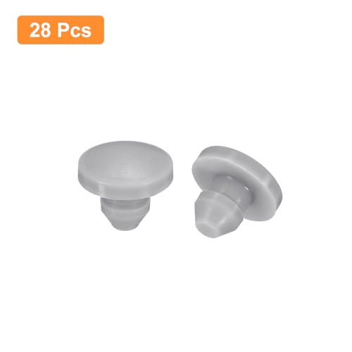 Image of uxcell 28Pcs Silicone Plugs, Rubber Round Snap in Locking Hole Plugs for 3.5mm Hole, Hole Stoppers Waterproof Hole Plug for Metal Tube, Furniture End Caps Inserts, Grey