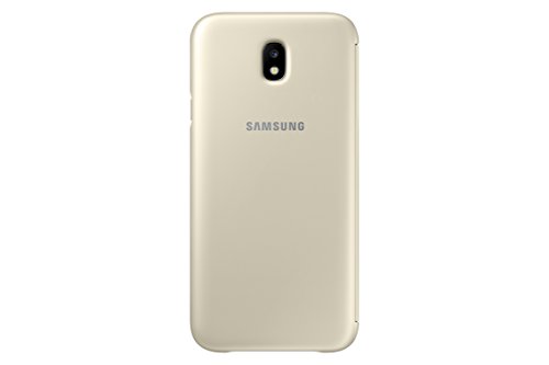 SAMSUNG Wallet Cover - Funda con Tapa Galaxy J7 2017, Color Dorado