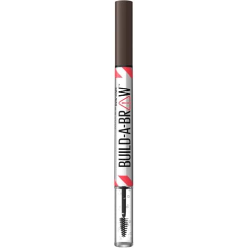 Maybelline New York, Build A Brow: 2 in 1 Brow Pen + Sealing Gel, Real-looking, Fuller Brows, Waterproof, Sweat- & Smudge-resistant, 24H Wear, Vegan Formula, Shade 260: Deep Brown