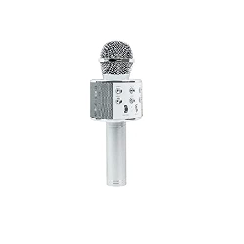 Microfone Ws 858 Bluetooth Karaokê Silver