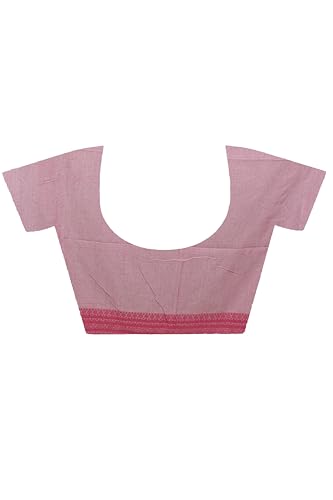 Image of eC ESHA'S COLLECTION Women's Cotton Blend Begumpuri Handloom Saree With Unstitched Running Blouse Piece