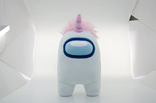 Peluche Among Us blanche 30 cm avec chapeau licorne doudou jeu