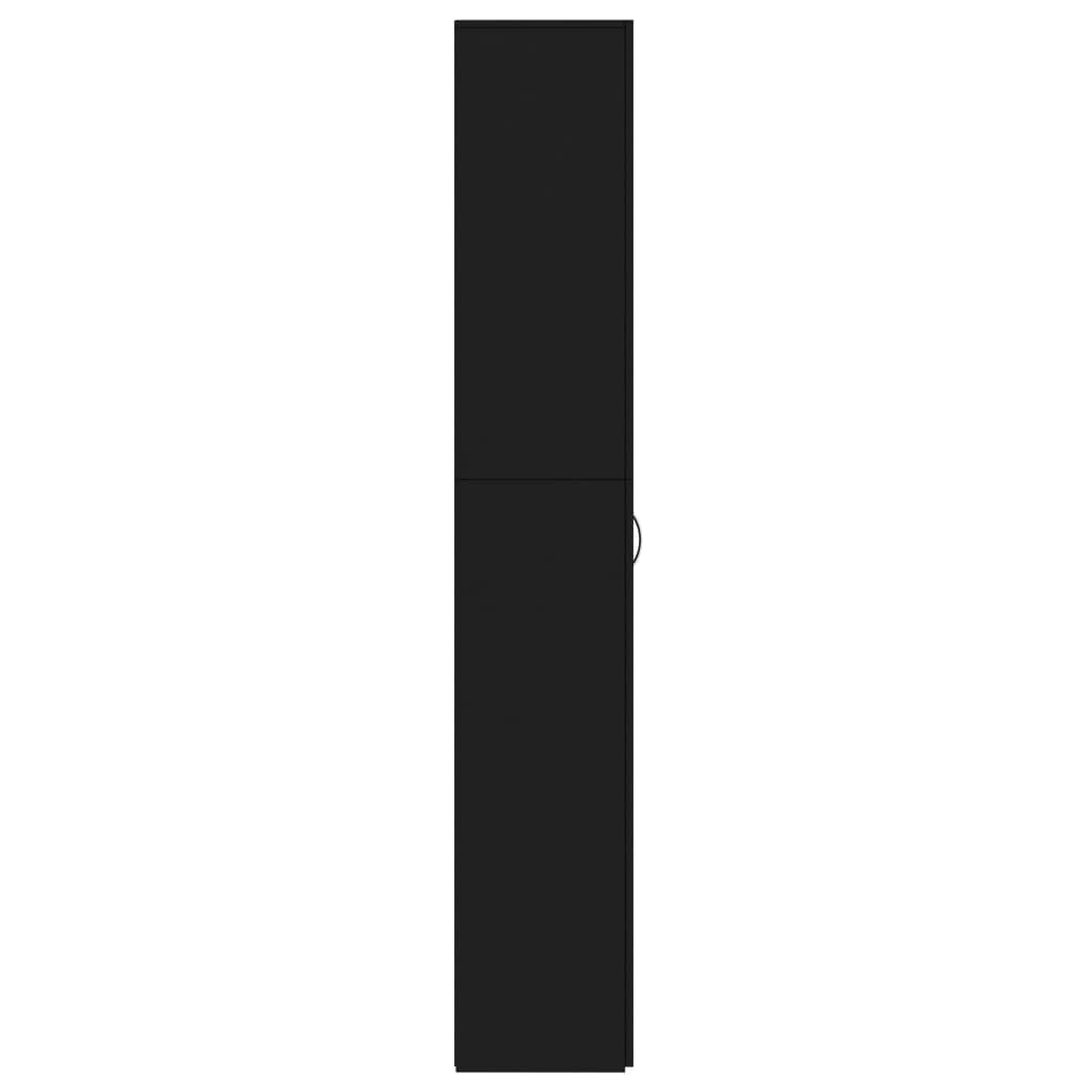Armadio Ufficio con 5 Scomparti, Armadio per Ufficio Nero 60x32x190 cm, Armadi da Ufficio in Legno Multistrato (Peso 40,6 kg)