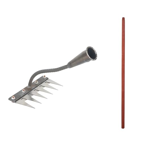 草刈りレーキ 熊手 雑草除去ツール 5/6/7/8本爪 草取り道具 ステンレス製 掘り起こし道具 園芸用品 超軽量 多機能 草取り 草引きレーキ 着脱式設計 取り外し可能 ガーデンレーキ 炭素鋼 防錆 家庭の除草/溝掘り/土壌の緩み/播種/平削/農業用