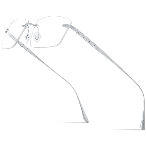 Image of FONEX Titanium Glasses Frame for Men,Square Eyewear Full Optical Eyeglasses F85641