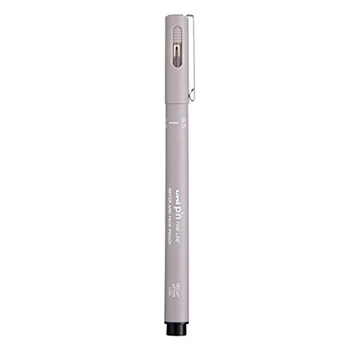 UNI-BALL PIN-200 0.5 mm Fineliner Drawing Pen, Light Grey Ink, Pack of 1