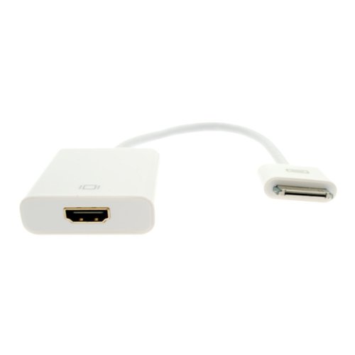 Dock Connector to HDMI Adapter Cable For Iphone 4G 4S iPod Touch Ipad2 (WHITE, 1)