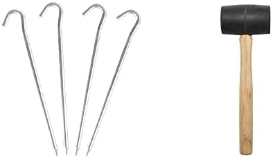 Stansport Aluminum Tent Stake 4 Pack with Tent Peg Mallet