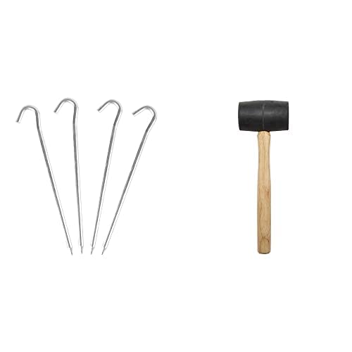 Stansport Aluminum Tent Stake 4 Pack With Tent Peg Mallet #TOP3