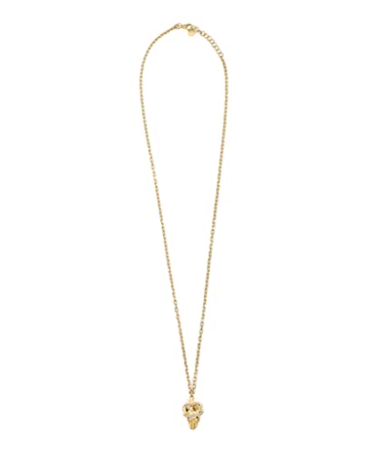 Philipp Plein Collar para hombre de acero inoxidable, colgante de calavera 3D con corona, Acero inoxidable