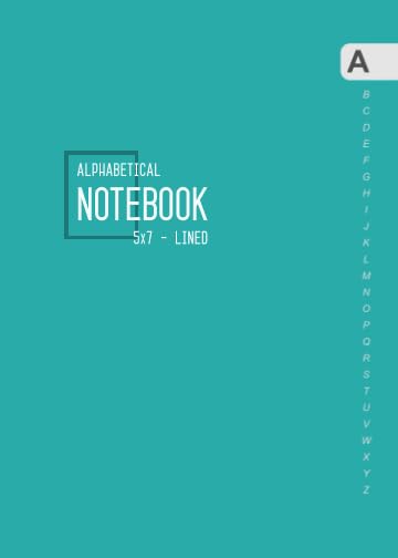 Alphabetical Notebook 5x7: Small Lined-Journal Organizer with A-Z Tabs Printed | Smart Teal Design