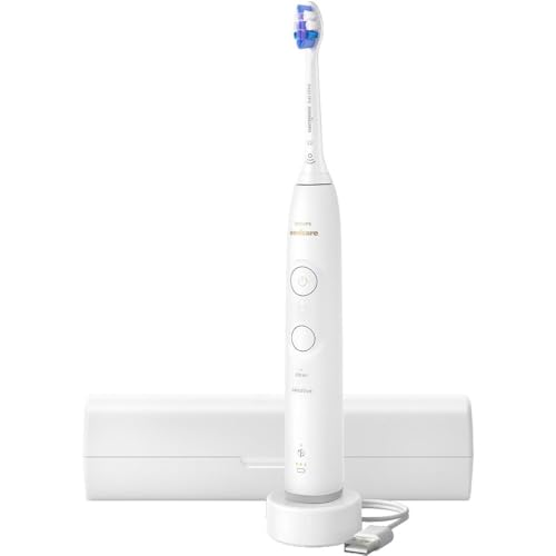 Philips Sonicare 6100 HX7400/06 Cepillo de dientes eléctrico, 62000 movimientos/min, 2 modos, 3 niveles de intensidad, temporizador, recordatorio BrushSync, alerta de presión, 1 cabeza, blanco