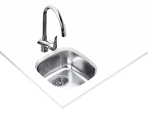Teka BE 34.37 - Fregadero Bajo Encimera, 1 Cubeta, para Mueble de 45cm, Cubeta de Acero Inoxidable, Fácil Instalación, Diseño Moderno, Color Acero Inoxidable