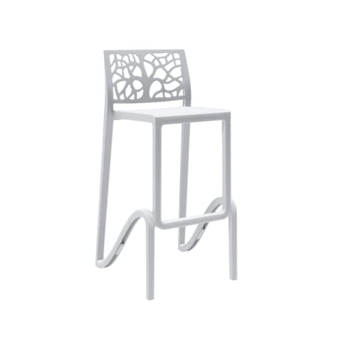 Gardenia Tabouret Haut empilable pour intérieur et extérieur en polypropylène Teti Zefiro Blanc