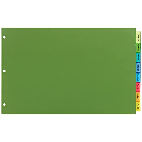 Avery Dividers for 3 Ring Binders 8-Tab Plastic Binder Dividers 11 x 17 Insertable Big Tabs Multicolor 1 Set (11179)