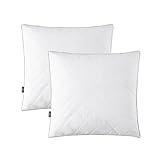 daunenkissen 80x80 leicht Set aus 2 Gänsefederkissen in Hotelqualität, mittlerer bis fester Support für alle Schlafpositionen (Rücken, Seite und Bauch).