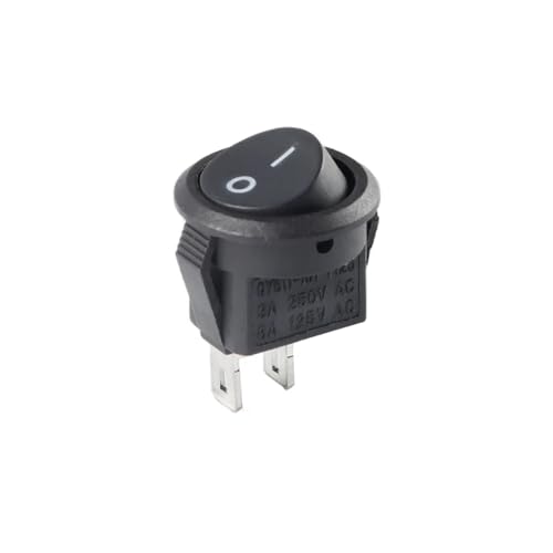 Interruptor basculante KCD11 de 2 pines y 15mm negro para control de encendido, pack de 5 unidades