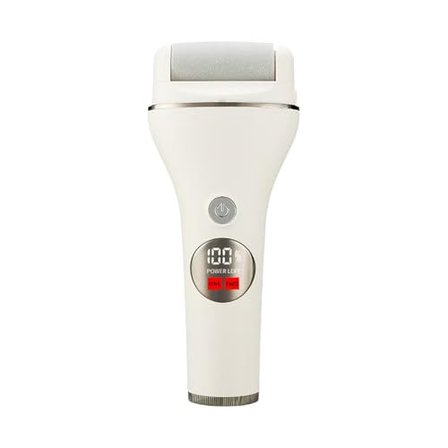 DiceVanto Electric Foot File Callus Remover - 2025Upgraded Rechargeable Foot Grinder, 2-Speed Pedicure Tool with Ceramic Roller, Portable Dead Skin Remover for Feet & Hands (White)