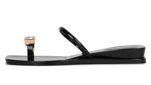 Jeffrey Campbell Black Shiny Clear Flat Sandal2