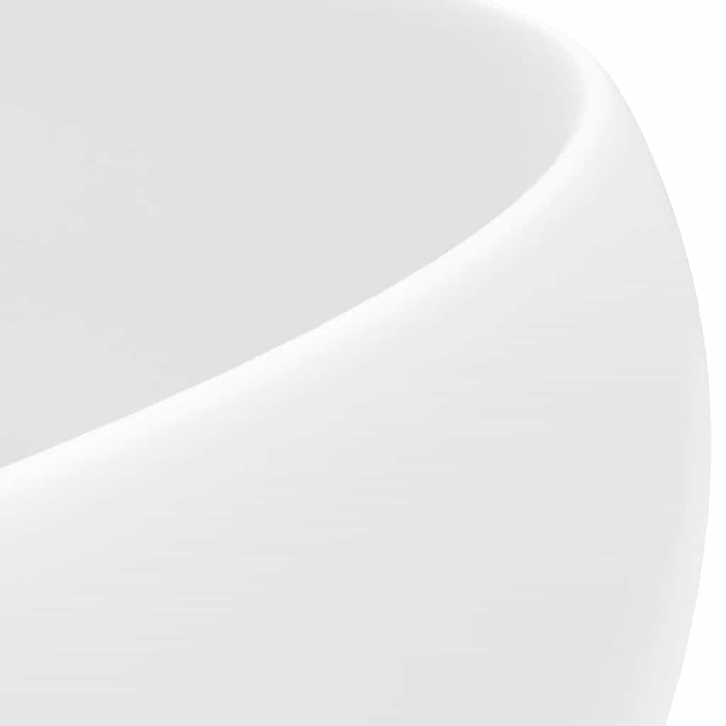 Lavabo de Lujo Redondo cerámica Blanco Mate 40x15 cm Blanco,146998