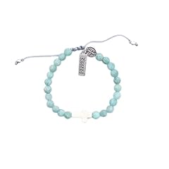 Divine Grace - Silvertone/Amazonite/White Howlite Cross