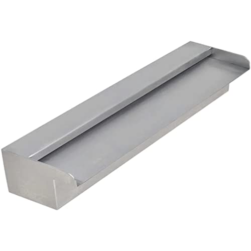 vidaXL Pool Fountain, Spillway for Swimming Pool Decoration Sheer Descent, Waterfall Fountain for Outdoor Garden Pond, Stainless Steel