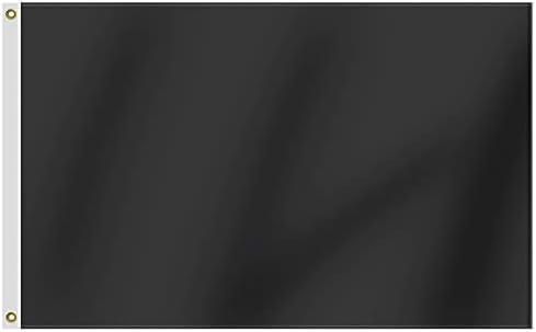 Heavy Duty Solid Black Flag 3x5 Ft, Longest Lasting Oxford Nylon 210D|Four Rows Stitching Fly Ends|DIY Plain Black Flags Decoration Gift Yard House Banner