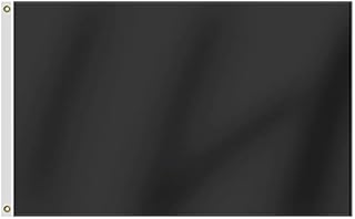 Heavy Duty Solid Black Flag 3x5 Ft, Longest Lasting Oxford Nylon 210D|Four Rows Stitching Fly Ends|DIY Plain Black Flags Decoration Gift Yard House Banner