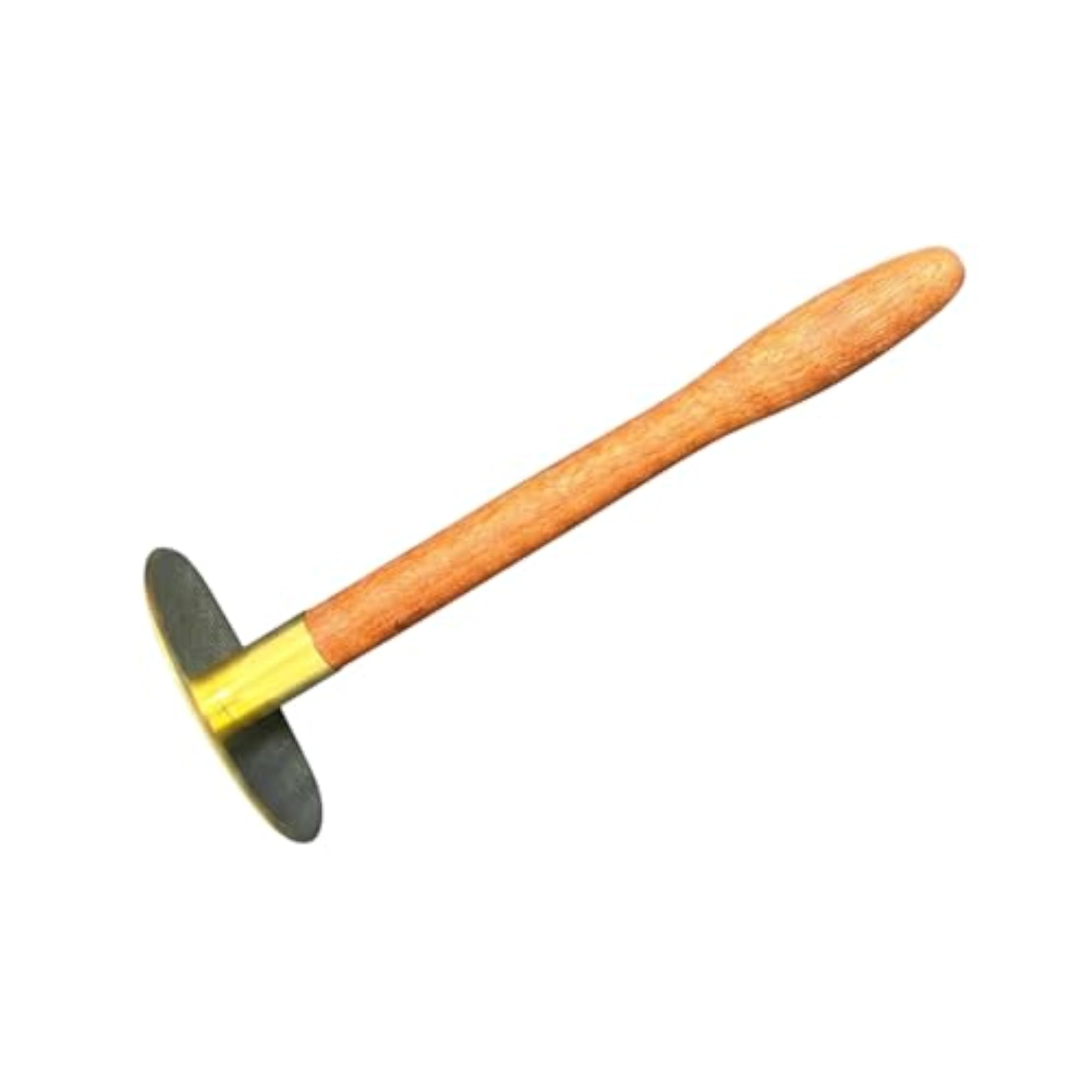 Scraping Plate Long-Handle Gua Sha Tool Flat Head Wood Gua Sha Tool Acupuncture Chart Round Paddle Scraper Easy to Clean, Short, Brass