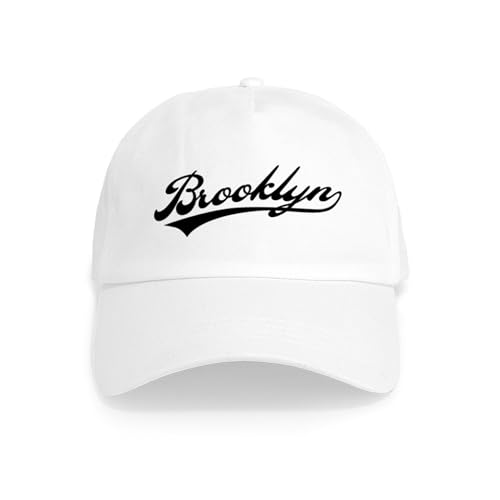 CafePress Brooklyn Baseball Logo Cap Unique Adjustable Baseball Hat White