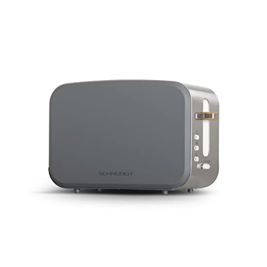 Schneider SCTON2G, Tostadora de Pan Fjord, 2 Ranuras, 900 vatios, cajón Recoge Migas, Apagado automático, Patas Antideslizantes, 6 Posiciones, Range cordón, Gris