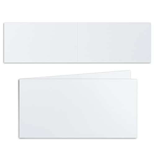Carte pliante pour invitations de Noël lot de 100 cartes blanches double paysage 10,5x21 cm