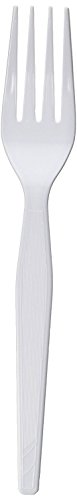 Dixie Plastic Tableware, Heavyweight Forks, White, 100/Box, Sold As 1 Box