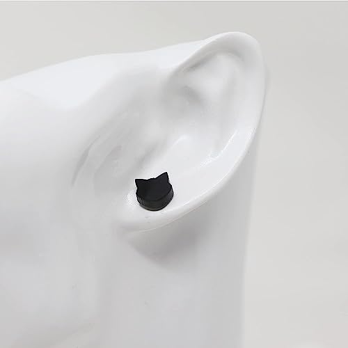 Pretty Smart Metal-Free Cat Stud Earrings On Hypoallergenic Plastic Posts 10Mm (Black) #TOP2