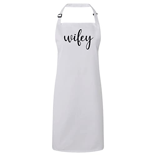 Tablier cuisine blanc wifey le cadeau de mariage idéal pour la future mariée