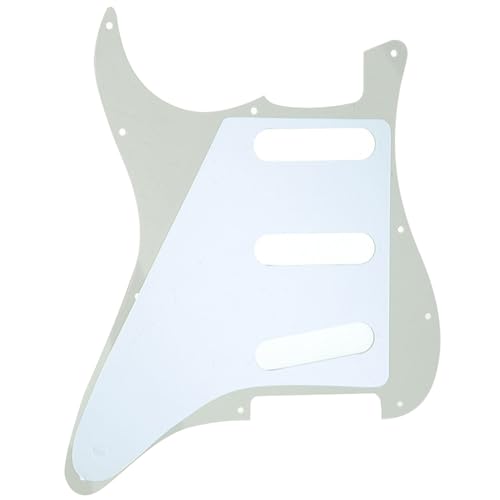 Image of Musiclily SSS 11 Hole Strat Guitar Pickguard for Fender USA /Mexican Made Standard Stratocaster Modern Style, 3Ply Parchment