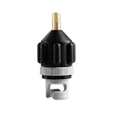 Adaptador de válvula de aire duradero resistente al desgaste, adaptador de válvula de aire de barco de remo, adaptador de bomba inflable de nailon para tabla SUP (negro)