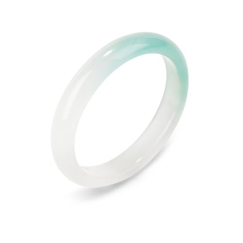 Bracelet en calcédoine dégradé et agate bleue vert olive