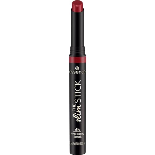 essence THE slim STICK, Lippenstift, Nr. 107, Rot, langanhaltend, pflegend, Expressergebnis, farbintensiv, matt, vegan, ohne Parfüm, ohne Alkohol, ohne Parabene, 1er Pack (1.7g)