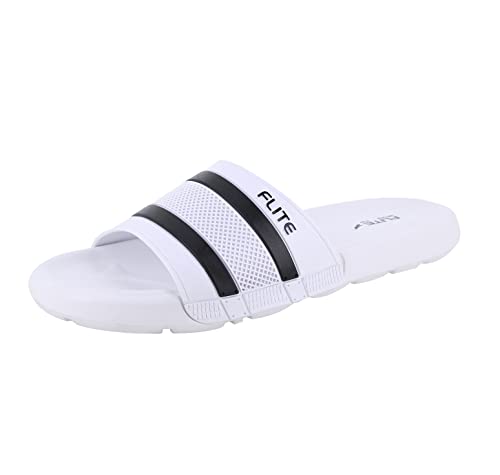 Image of FLITE Men Slippers /Men's Slides /Men's Flip Flop /Daily Use Slide (WHITE, numeric 8)