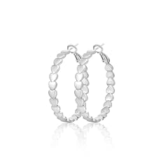 Silver Heart Earings-40mm