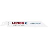 LENOX Tools General Purpose Reciprocating Saw Blade with Power Blast Technology, Bi-Metal, 6-inch, 10 TPI, 25/PK