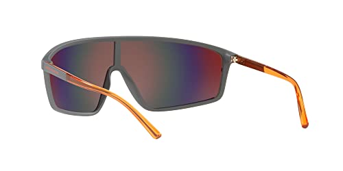 Image of Armani Exchange Man Sunglasses Matte White Frame, Grey Mirror Silver Lenses, 0MM