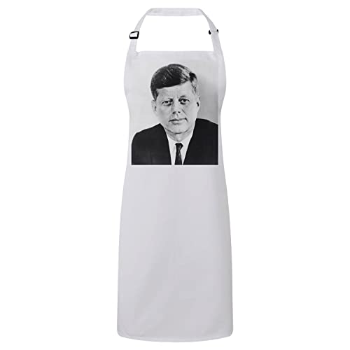 Tablier cuisine blanc John F. Kennedy idéal pour vos repas de famille et barbecues