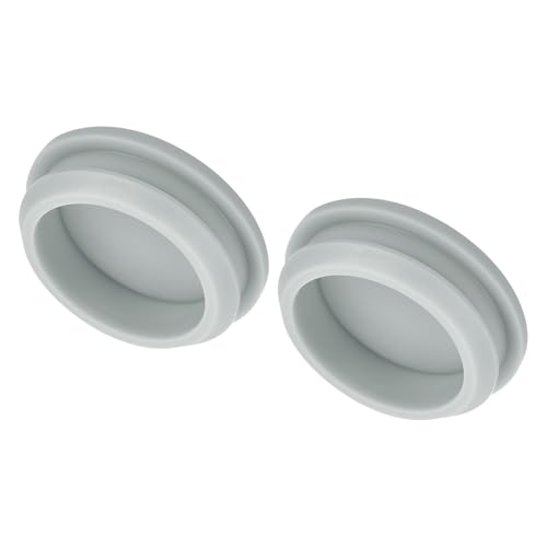 Image of MECCANIXITY 2pcs Silicone Snap in Locking Hole Plugs,36.6mm /1.4 Inch Mounting Diameter Narrow Groove Width 5mm Panel Seal Cover Round for Kitchen Bulkheads Waterproof Sealing Plugs Grey